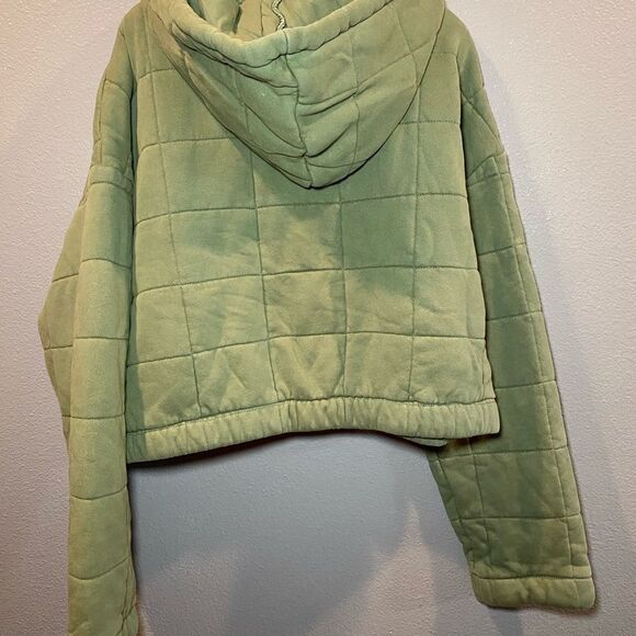 Bobi LA Quilted Cropped Jacket with Hood Green (Sprout) Women’s Size XL NWOT - Picture 5 of 10